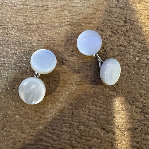Vintage Other - Vintage Art deco Faux mother of pearl cuff links silver tone